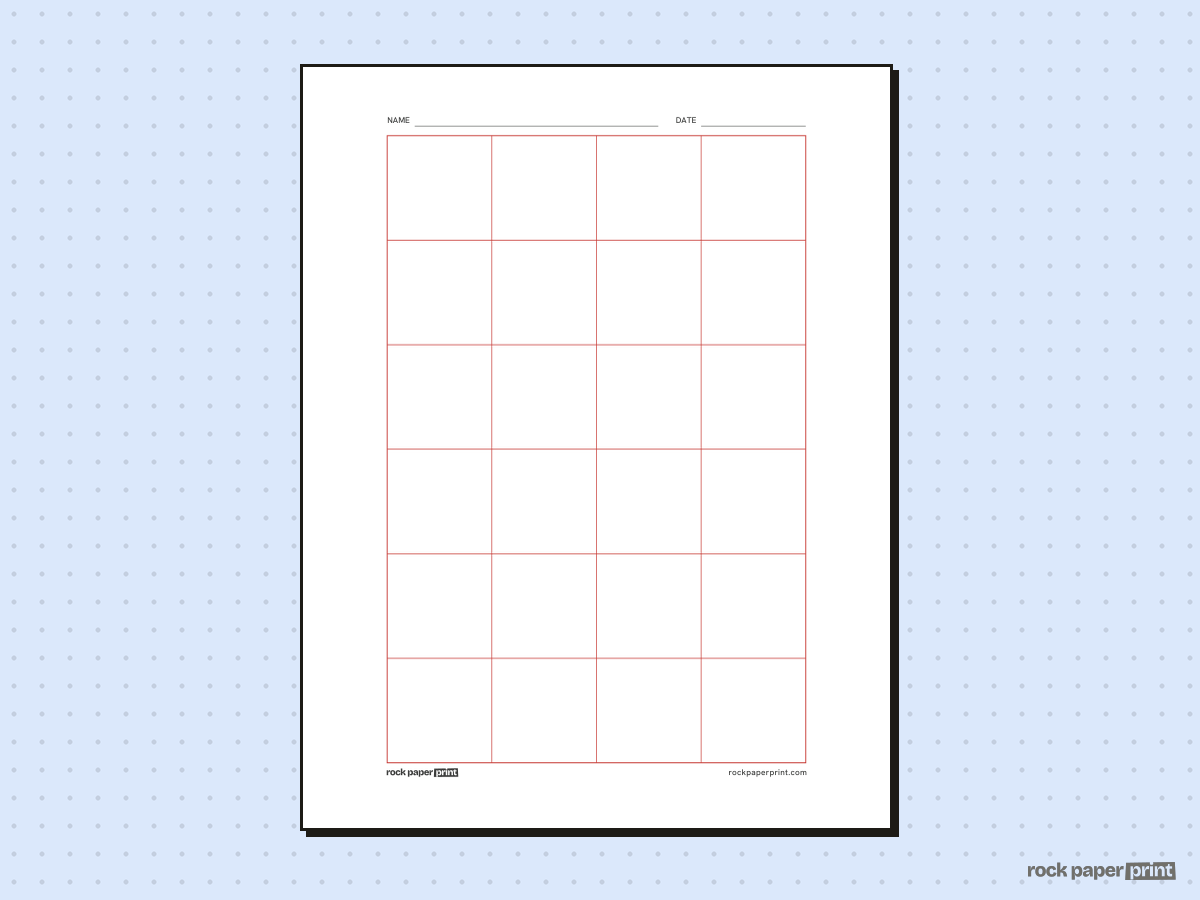 1 1/2 Inch Grid Paper, red lines, printable PDF preview