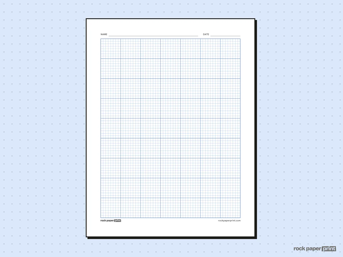 1/8 Inch Graph Paper, blue lines, printable PDF preview