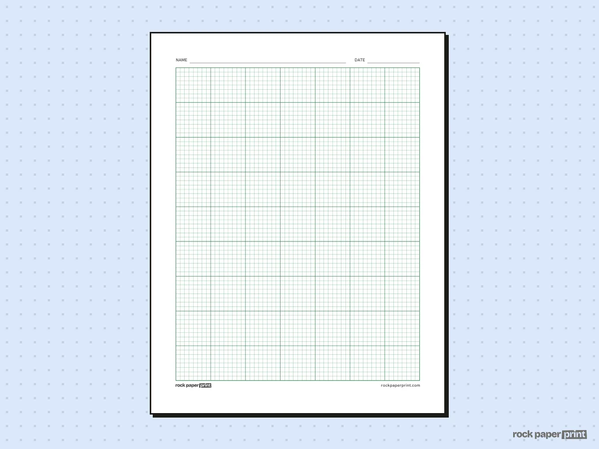 1/8 Inch Graph Paper, green lines, printable PDF preview