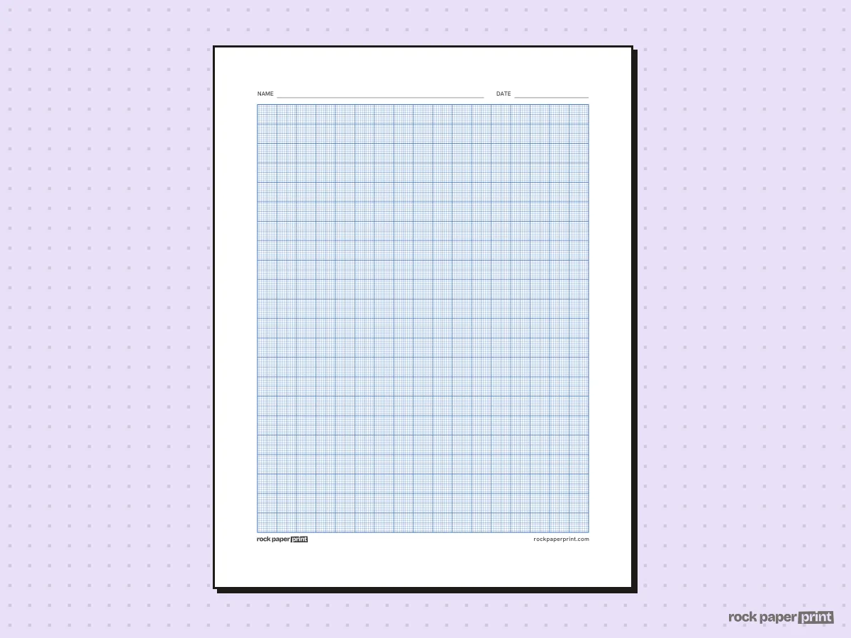 1 mm Graph Paper (Millimeter), blue lines, printable PDF preview