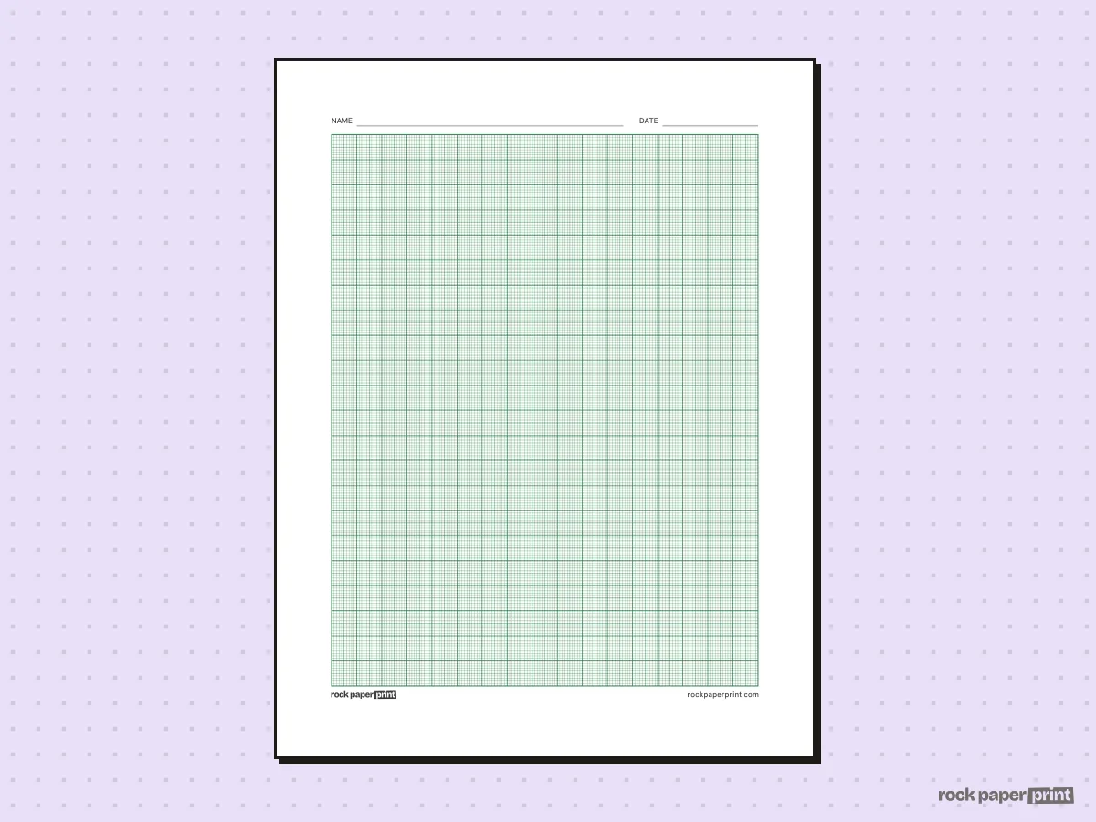 1 mm Graph Paper (Millimeter), green lines, printable PDF preview