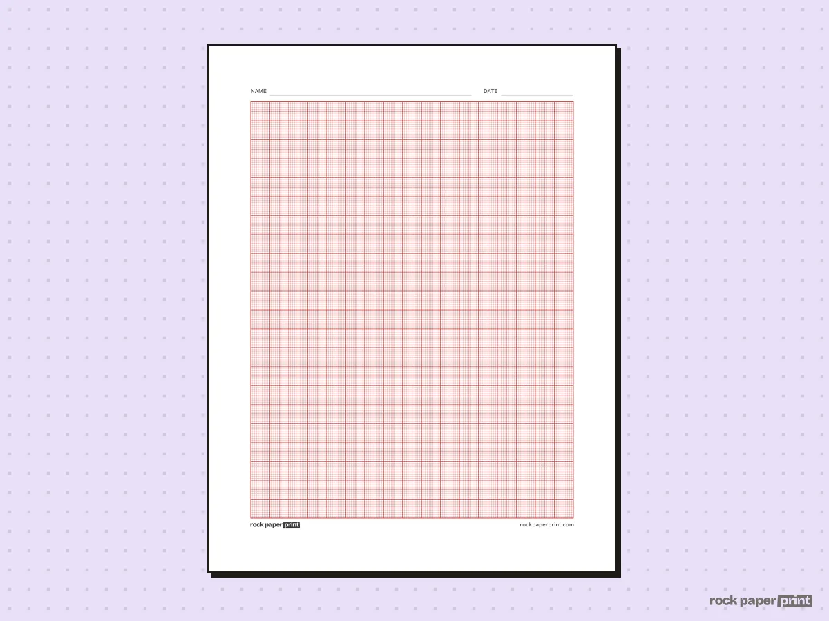 1 mm Graph Paper (Millimeter), red lines, printable PDF preview