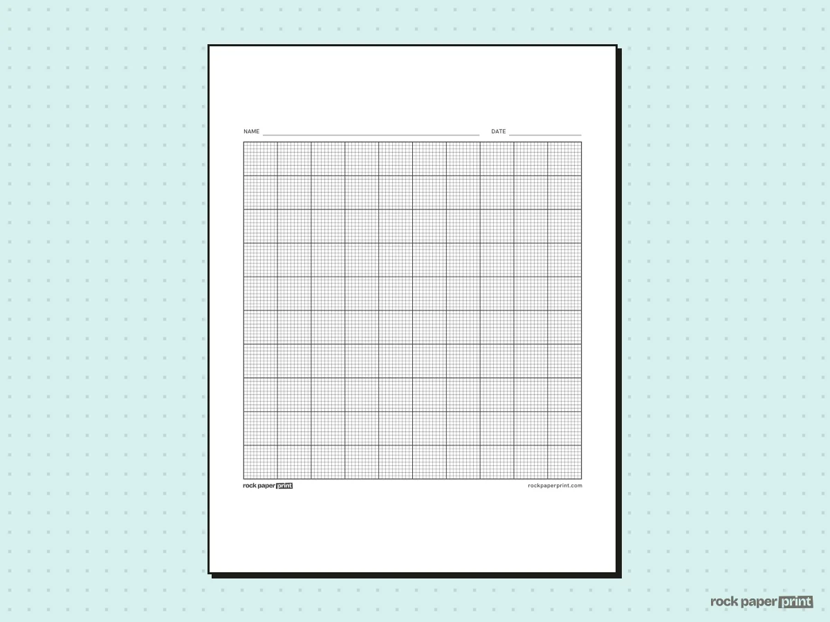 100x100 Grid, black lines, printable PDF preview