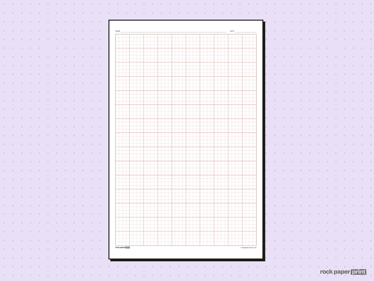 11x17 Graph Paper, red lines, printable PDF preview