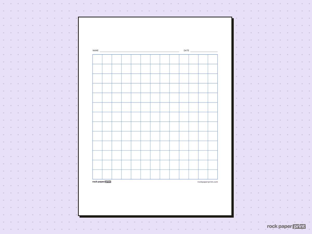 13x13 Grid, blue lines, printable PDF preview