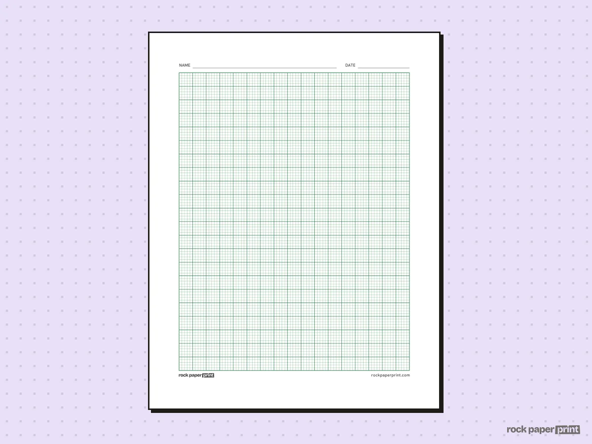 2 mm Graph Paper, green lines, printable PDF preview
