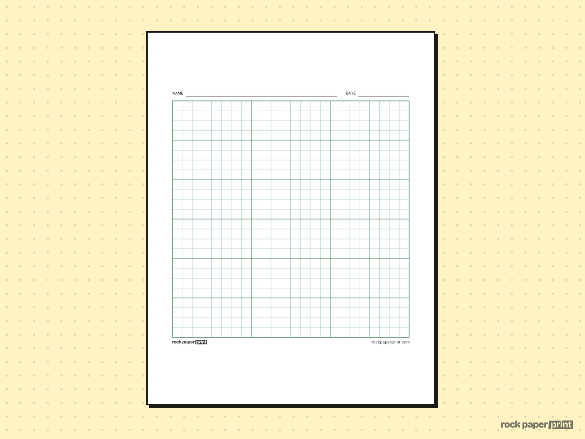 24x24 Grid, green lines, printable PDF preview