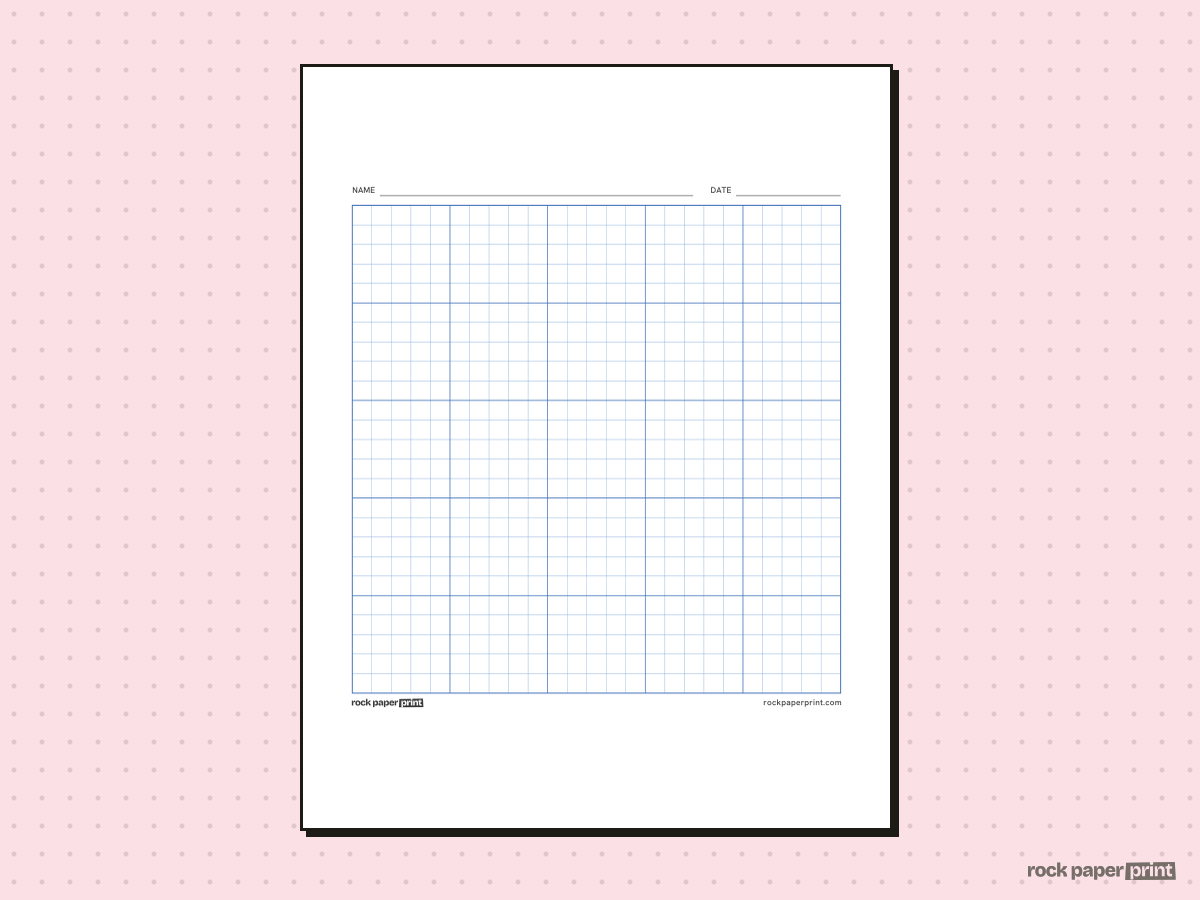 25x25 Grid, blue lines, printable PDF preview