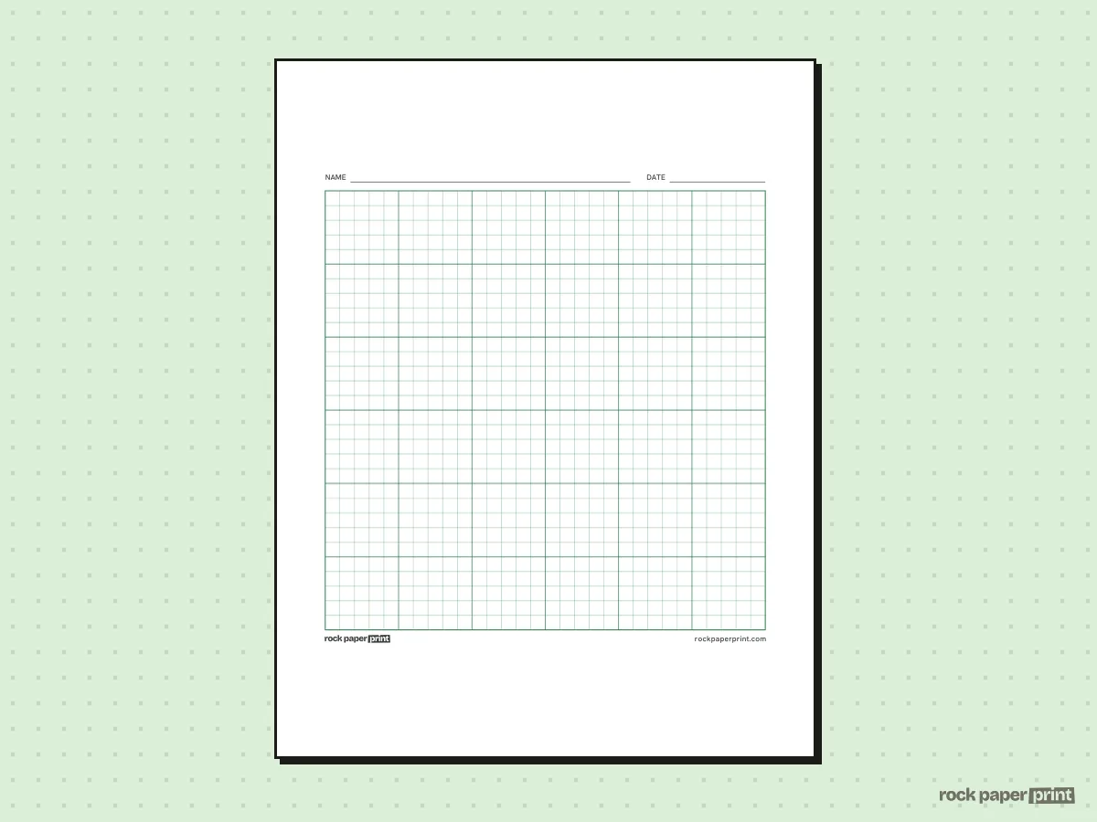 30x30 Grid, green lines, printable PDF preview