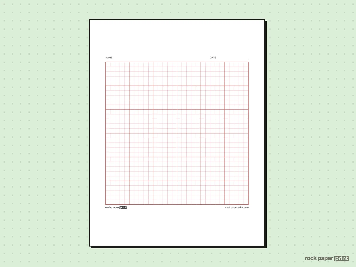 30x30 Grid, red lines, printable PDF preview