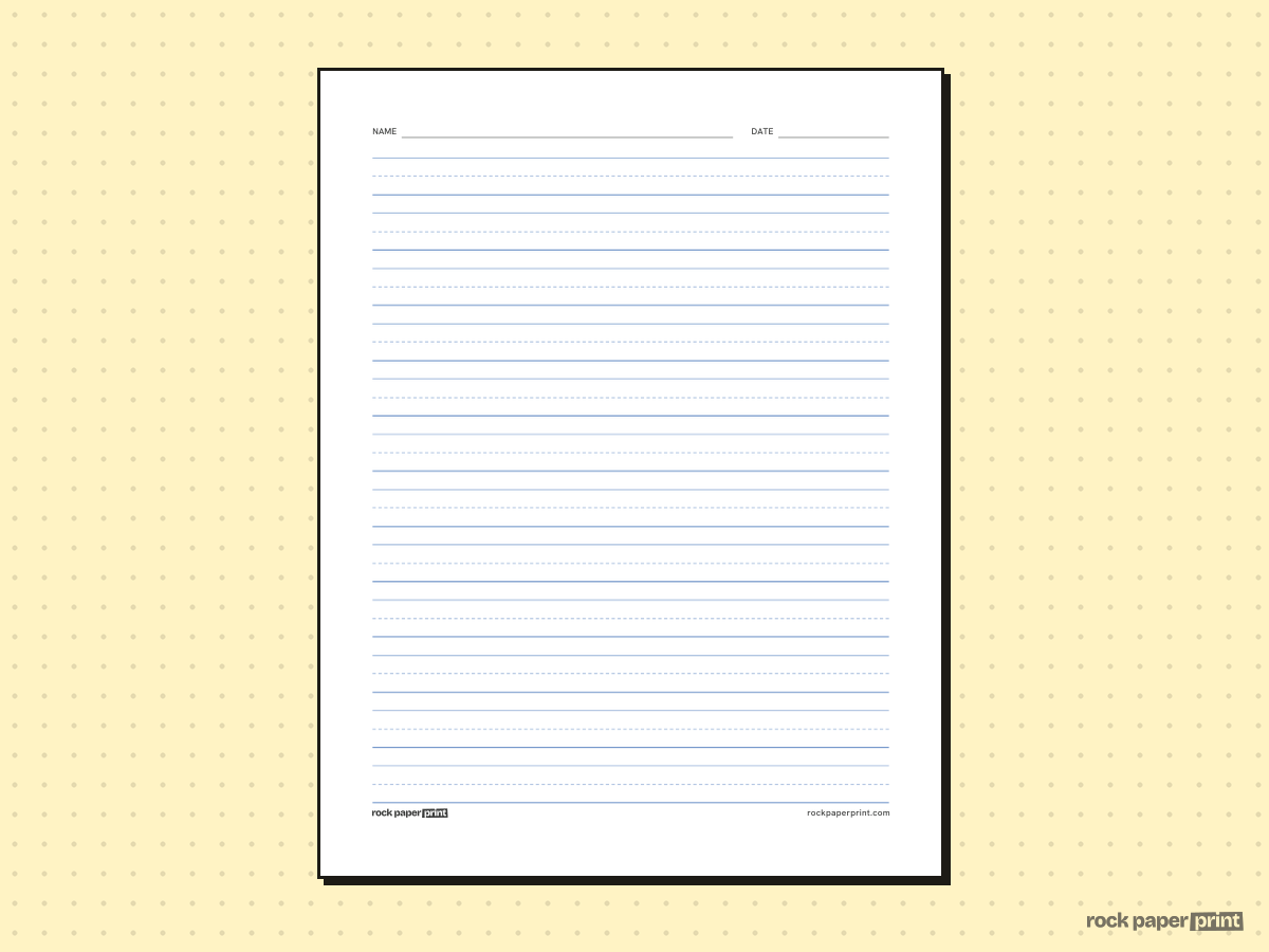 3rd Grade Writing Paper, classic blue lines, printable PDF preview