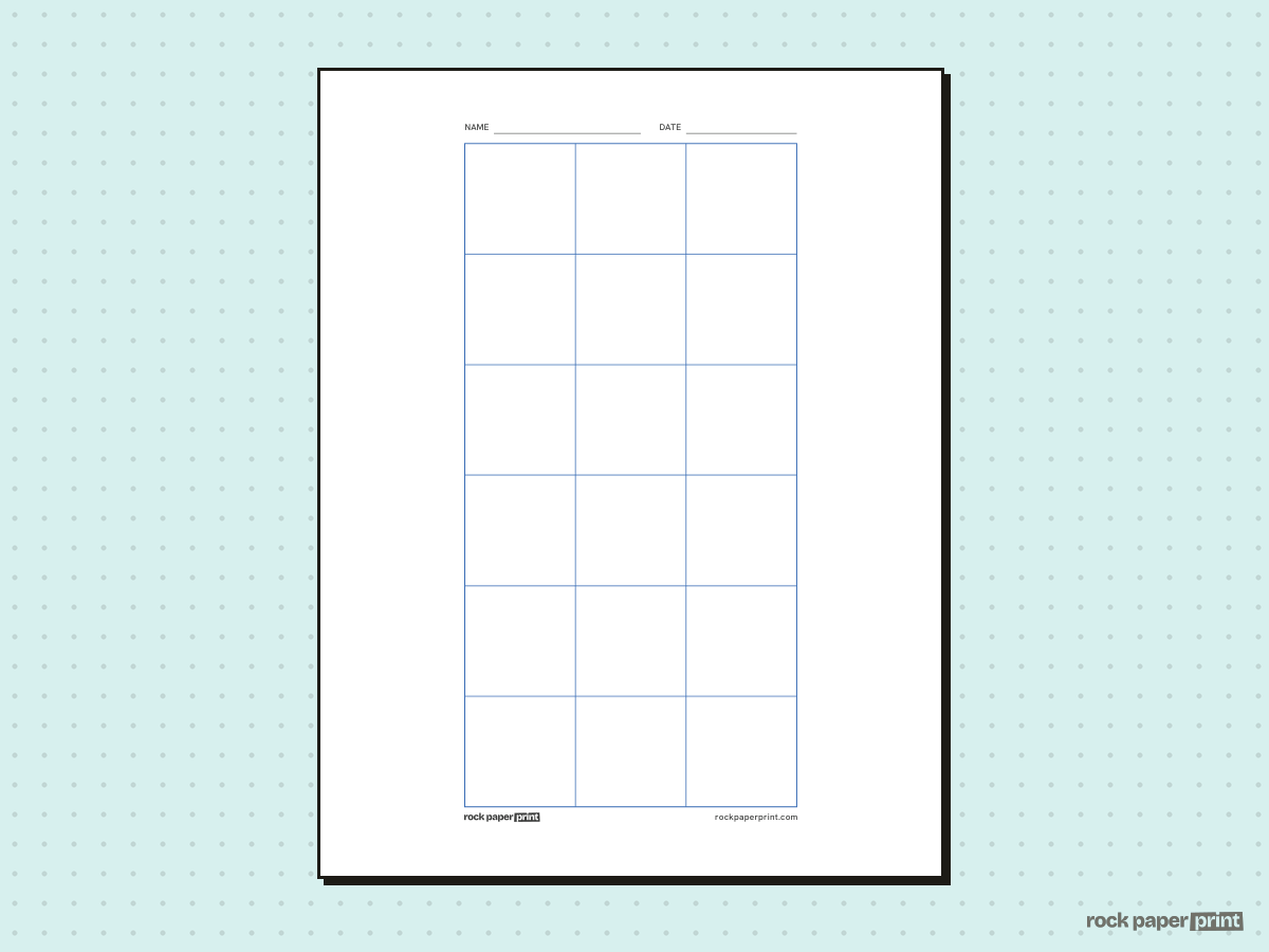 3x6 Grid, blue lines, printable PDF preview