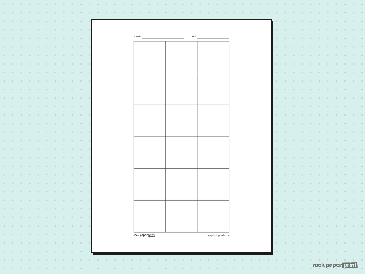 3x6 Grid, black lines, printable PDF preview