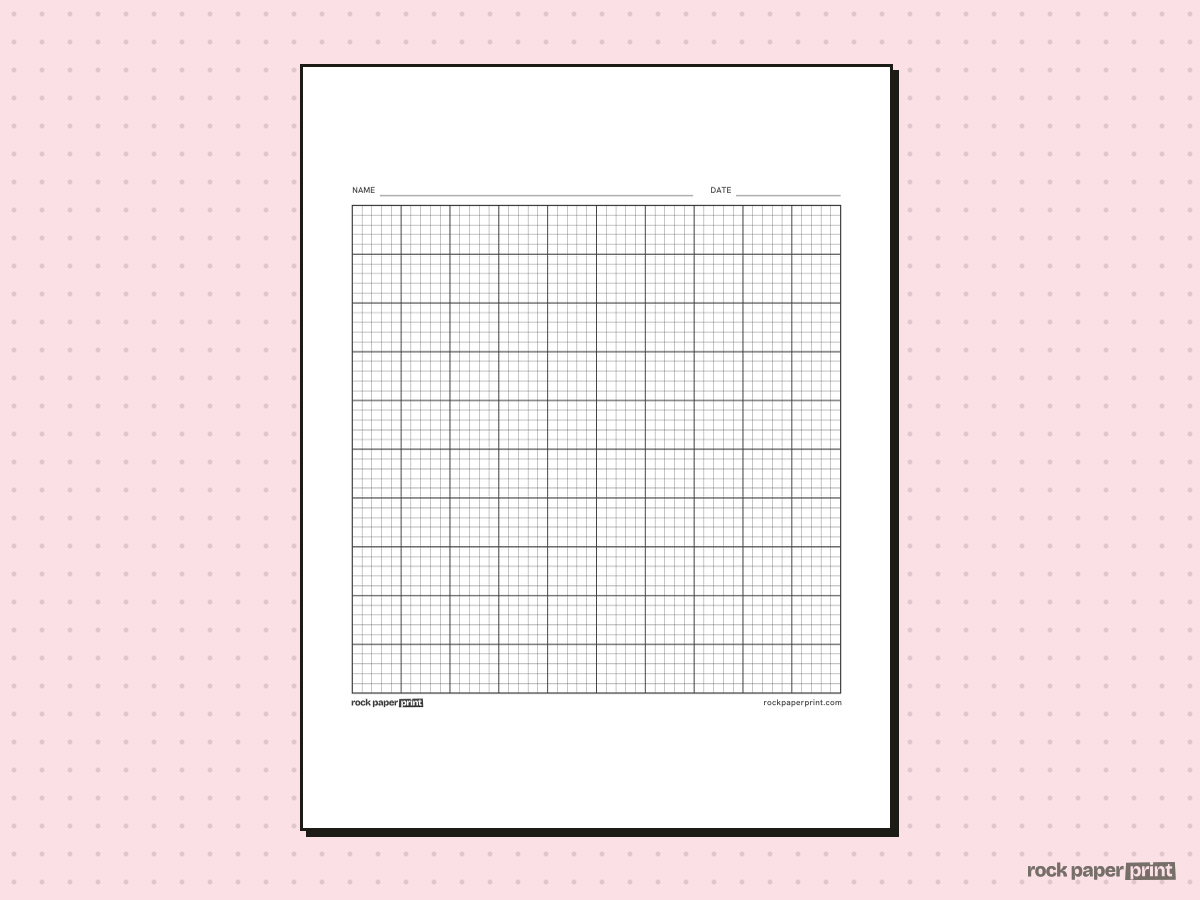 50x50 Grid, black lines, printable PDF preview