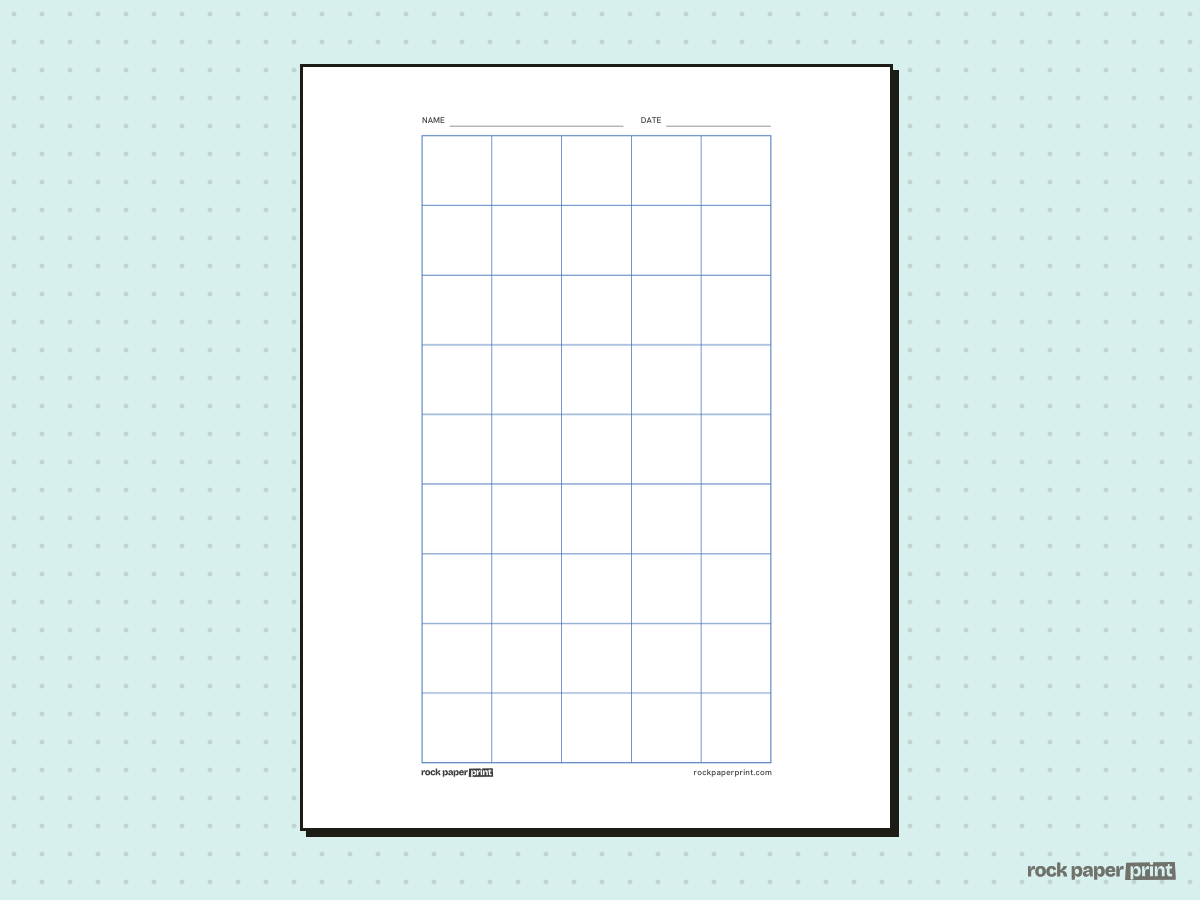 5x9 Grid (9x5), blue lines, printable PDF preview