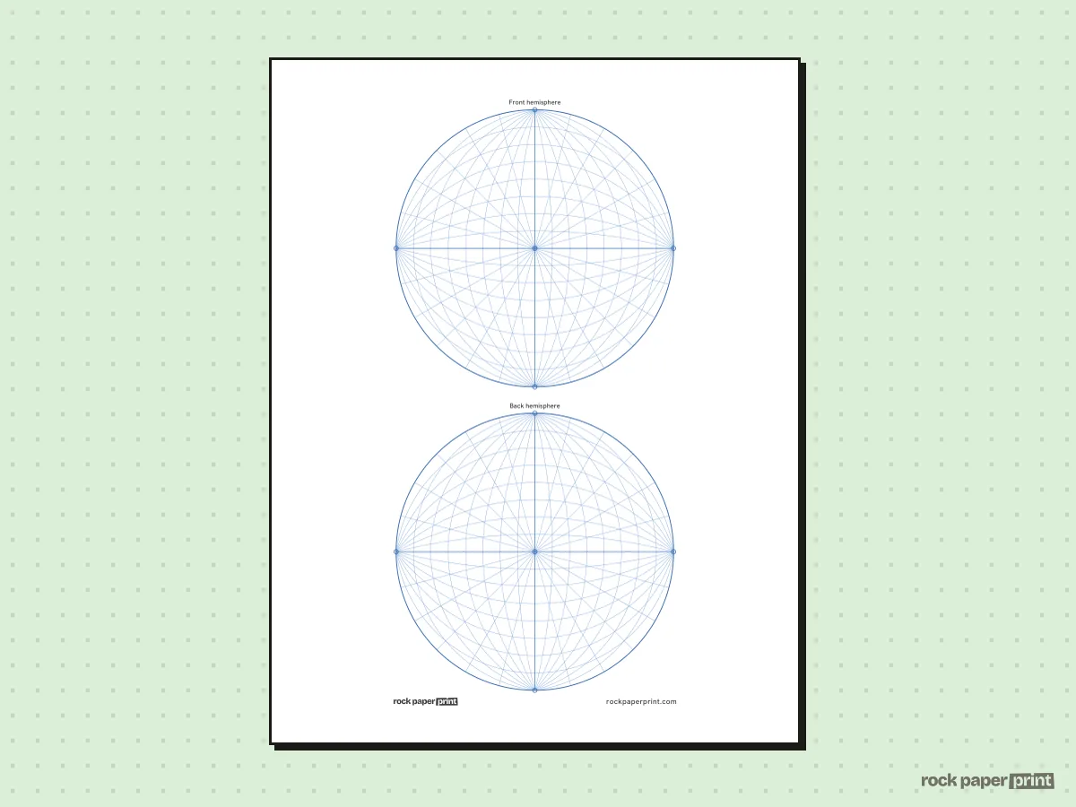 6-Point Perspective Grid, blue lines, printable PDF preview
