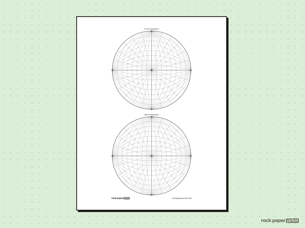 6-Point Perspective Grid, black lines, printable PDF preview