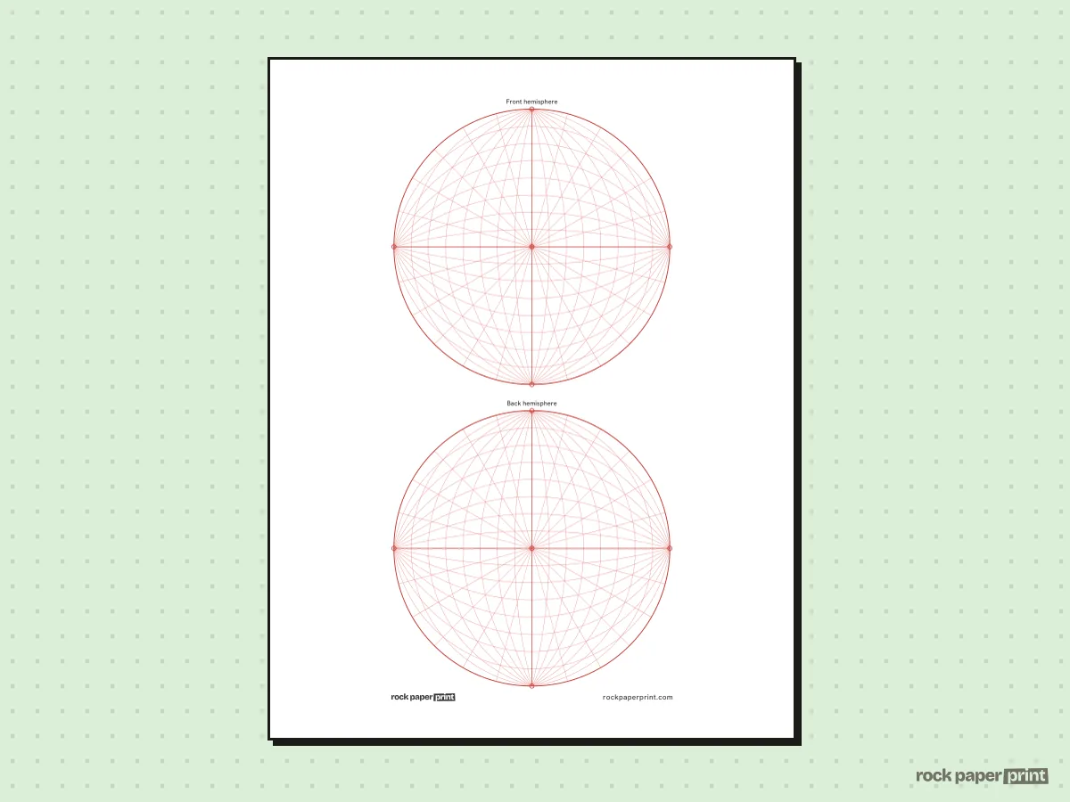 6-Point Perspective Grid, red lines, printable PDF preview