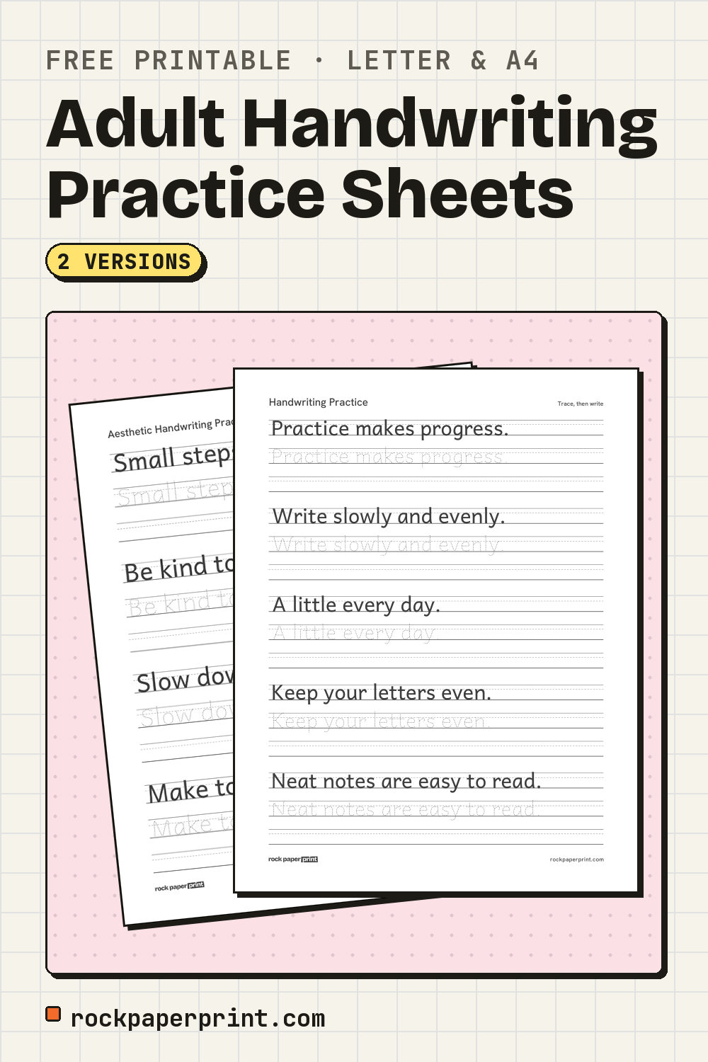 Free Printable Adult Handwriting Practice Sheets Download