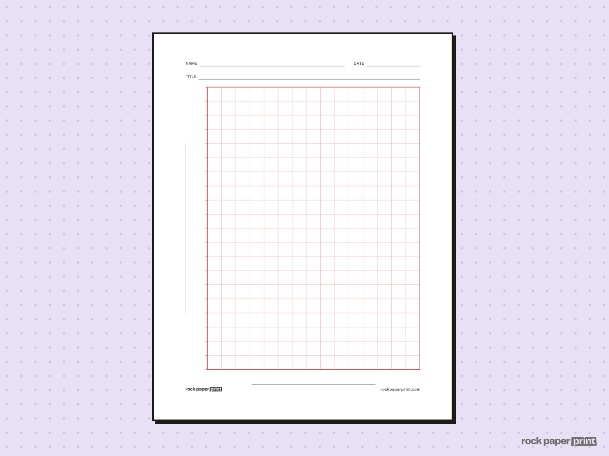 Blank Bar Graph Template, red lines, printable PDF preview