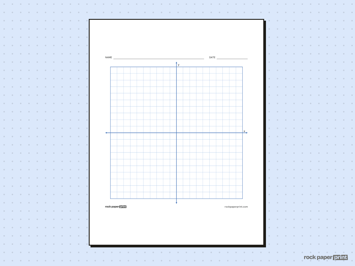 Blank Coordinate Plane, blue lines, printable PDF preview