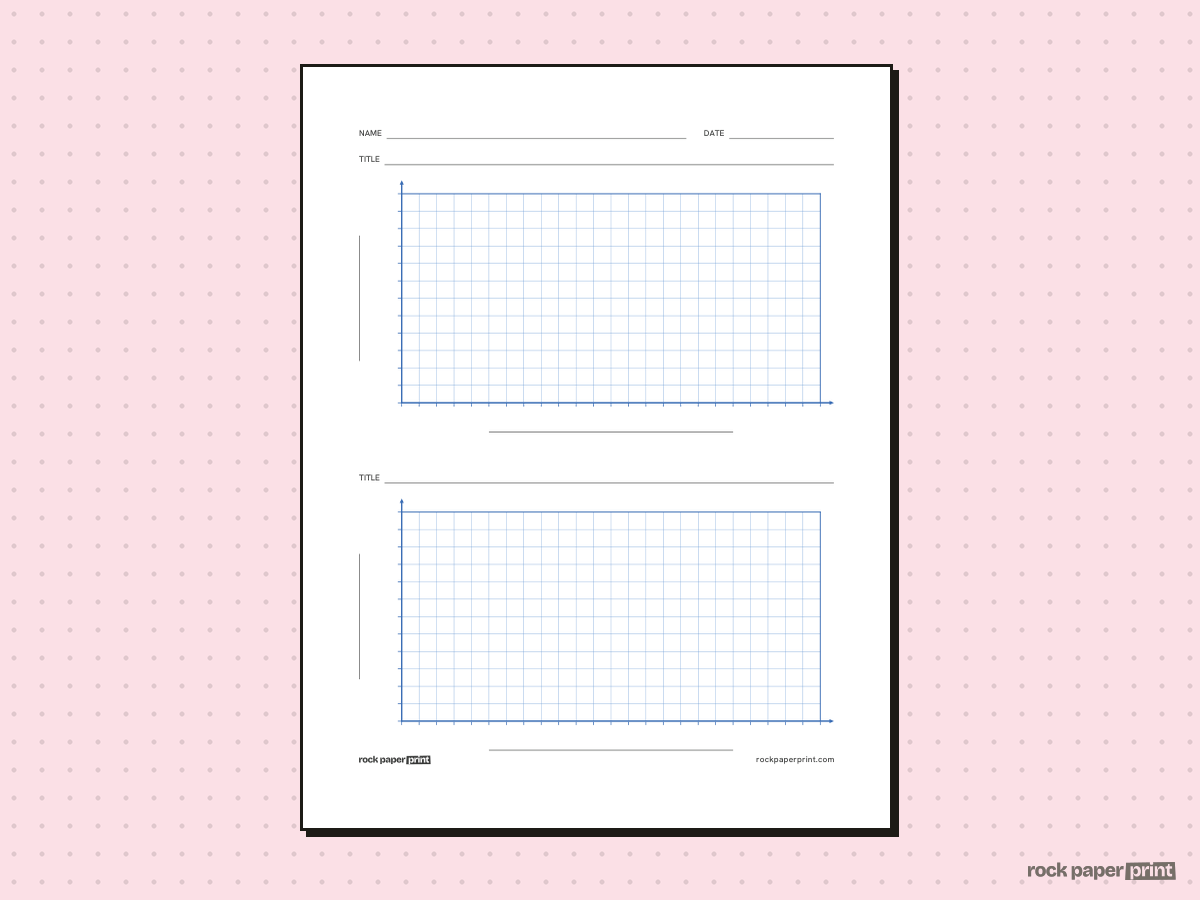 Blank Graph Template, blue lines, printable PDF preview