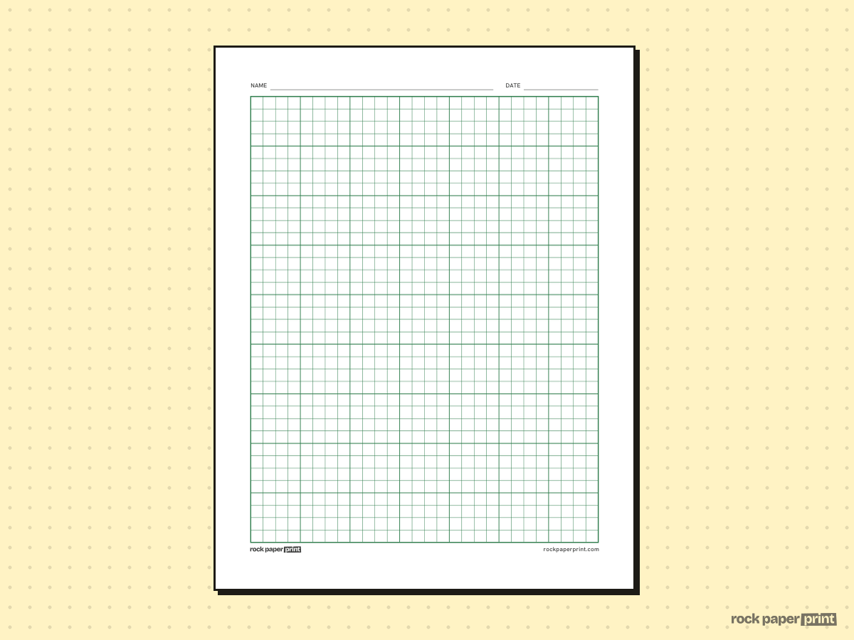 Bold Line Graph Paper, green lines, printable PDF preview