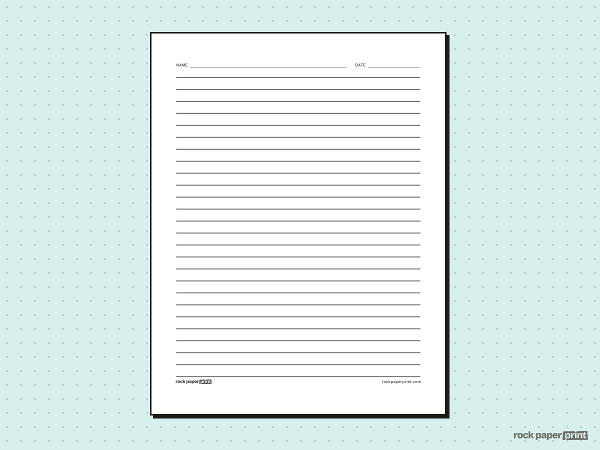 Bold Line Handwriting Paper, black lines, printable PDF preview