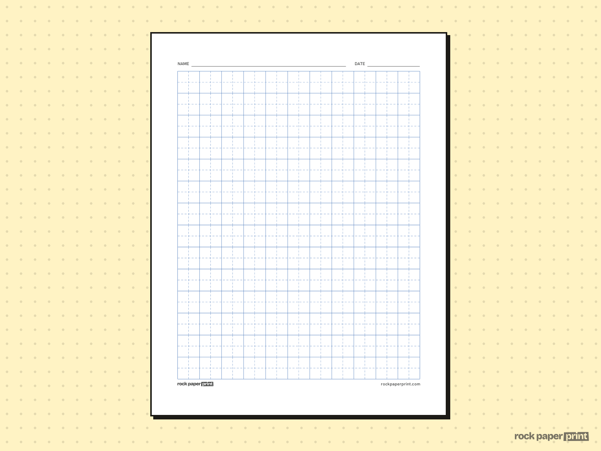 Chinese Character Writing Paper, classic blue lines, printable PDF preview