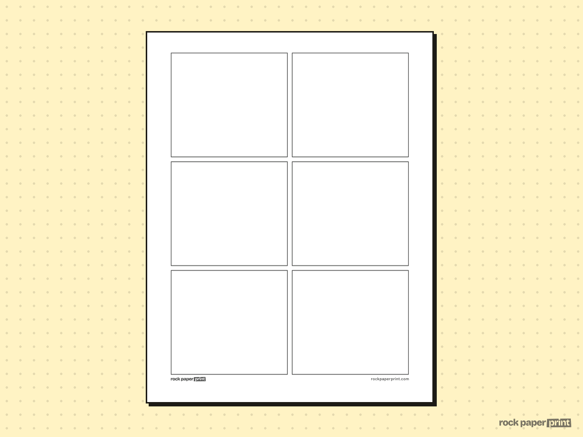 Comic Book Page Template, black lines, printable PDF preview