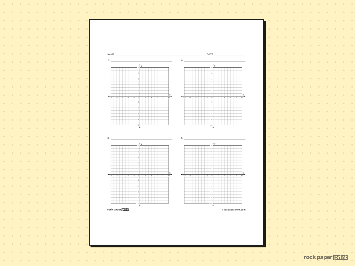 Coordinate Planes for Graphing Equations, black lines, printable PDF preview