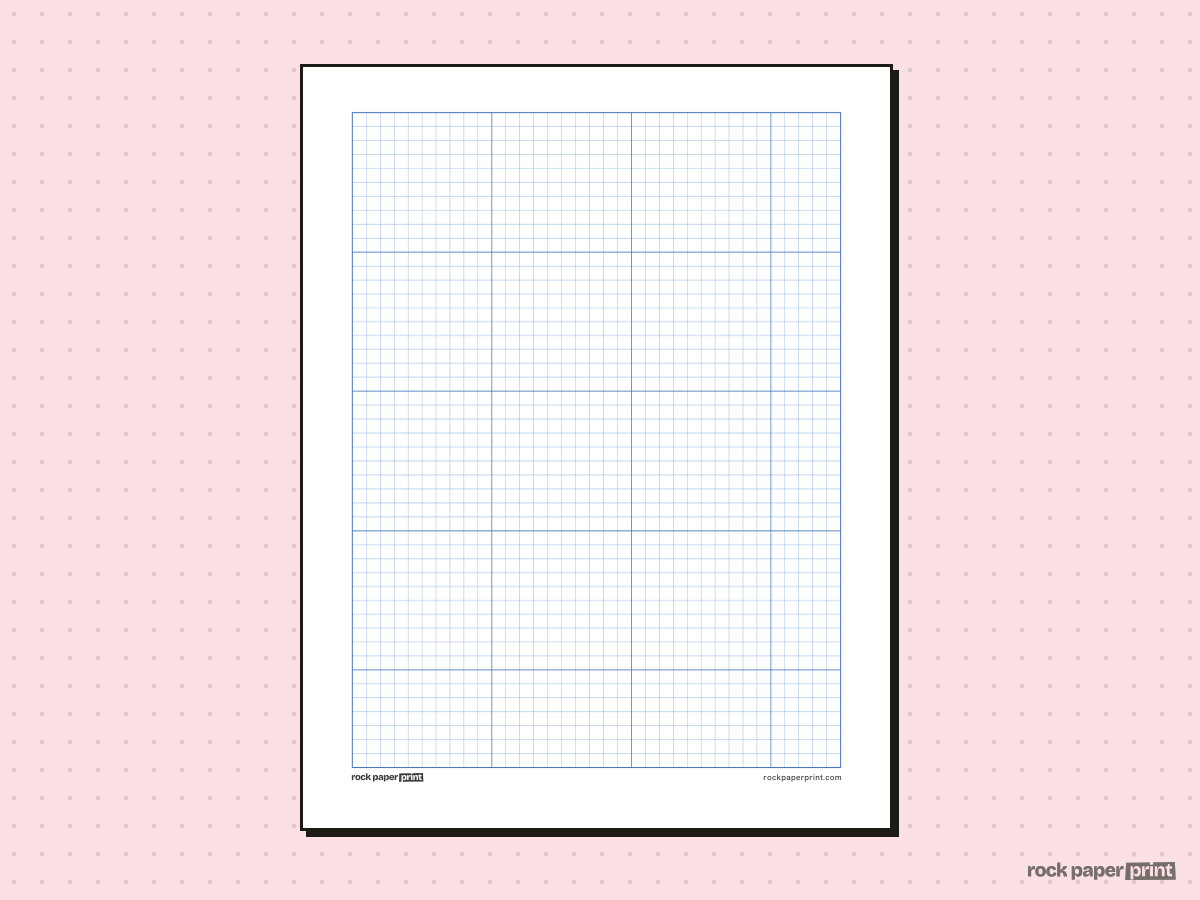 Crochet Graph Paper, blue lines, printable PDF preview