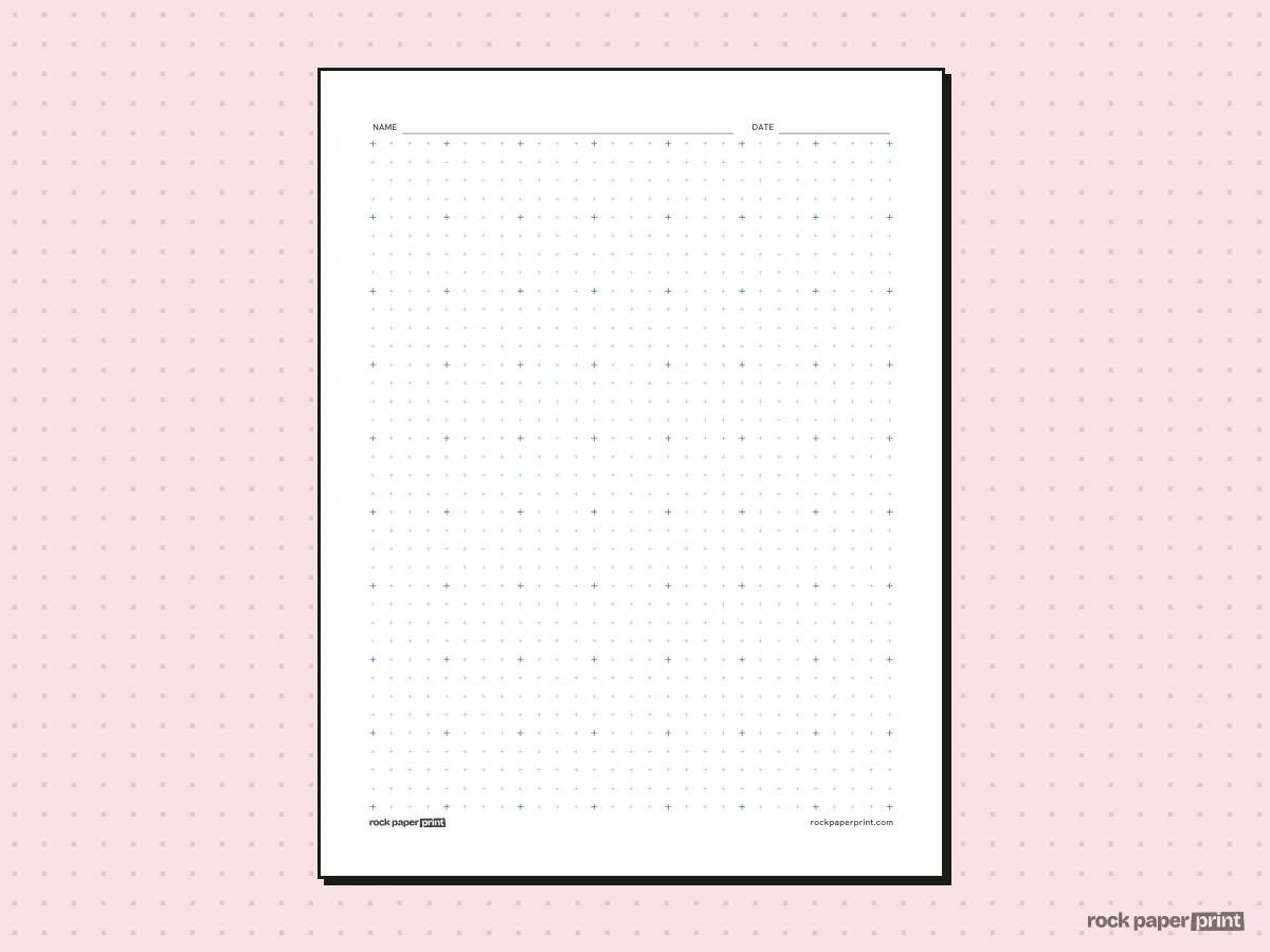 Cross Grid Paper, blue lines, printable PDF preview