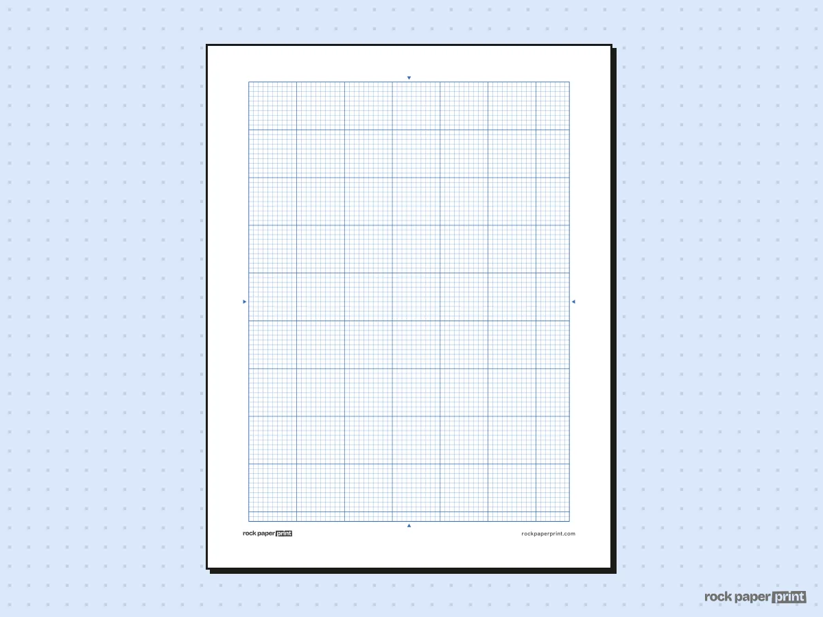 Cross Stitch Graph Paper, blue lines, printable PDF preview