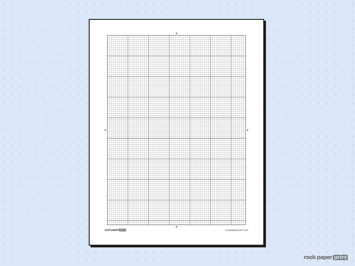 Cross Stitch Graph Paper, black lines, printable PDF preview