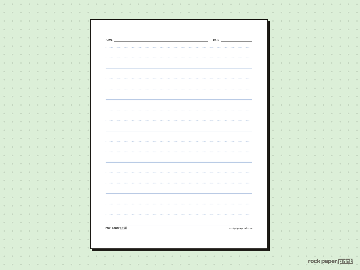 Dotted Lined Paper, classic blue lines, printable PDF preview