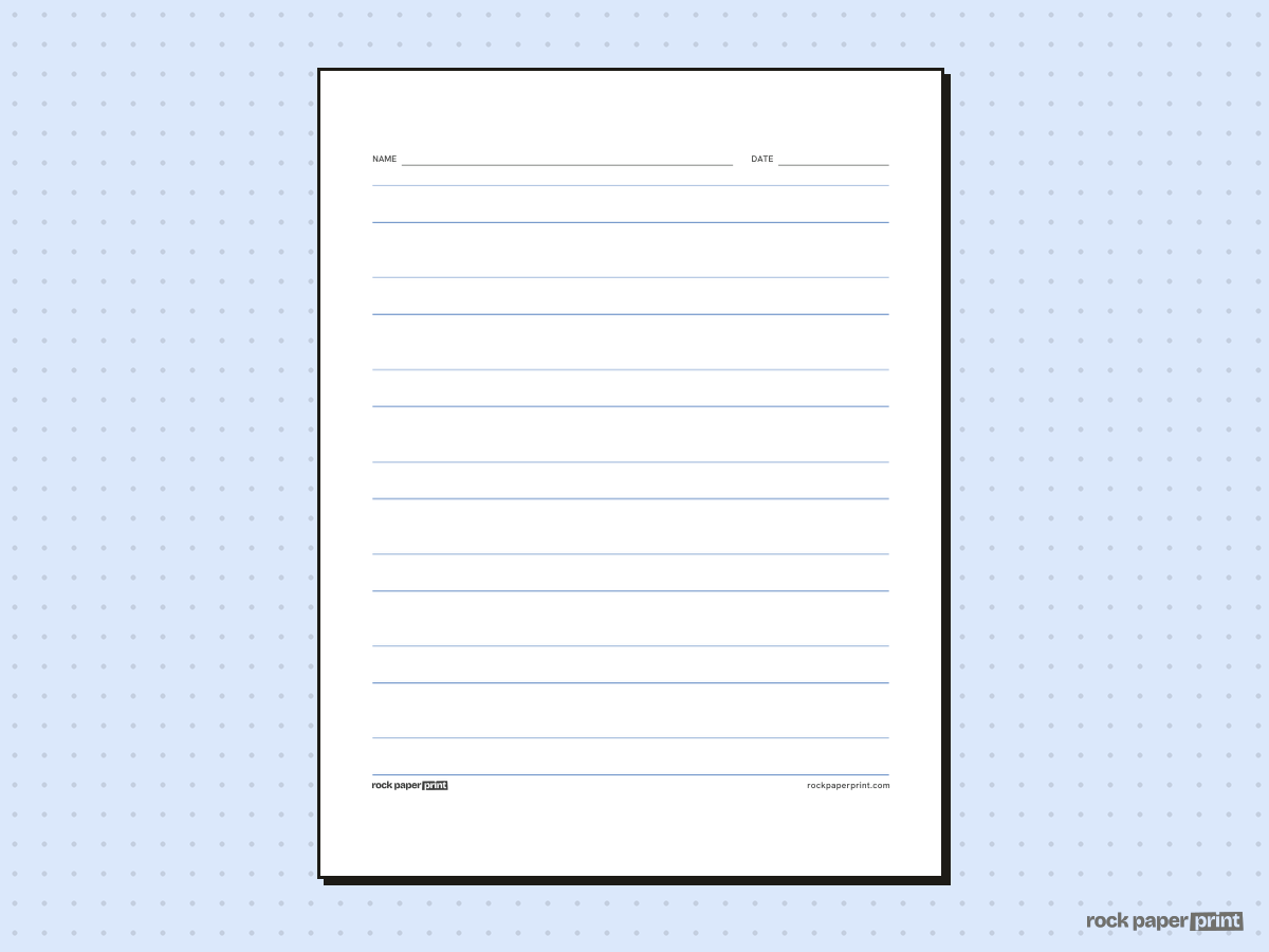 Double Lined Paper, classic blue lines, printable PDF preview