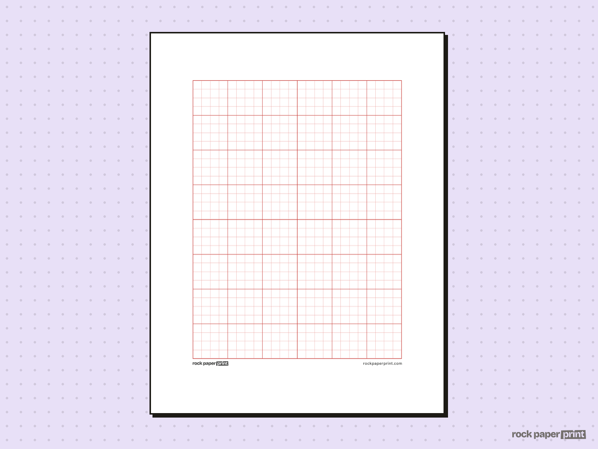 Embroidery Grid, red lines, printable PDF preview