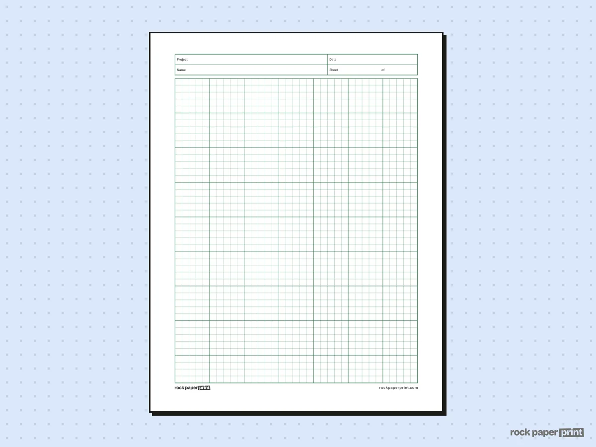 Engineering Paper, green lines, printable PDF preview