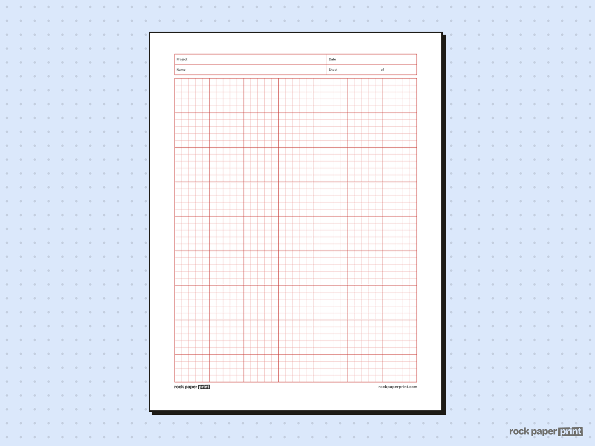 Engineering Paper, red lines, printable PDF preview