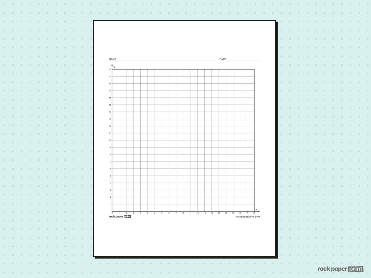 Quadrant 1 Coordinate Plane, black lines, printable PDF preview