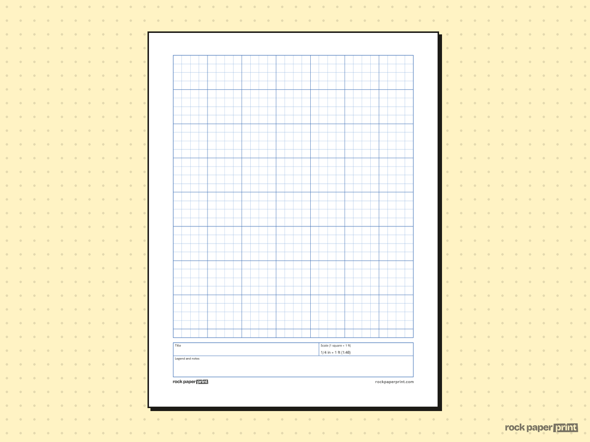 Graph Paper for Floor Plans, blue lines, printable PDF preview