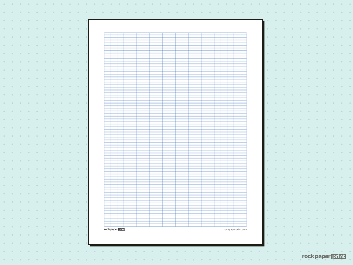 French Ruled Paper (Seyes), classic blue lines, printable PDF preview
