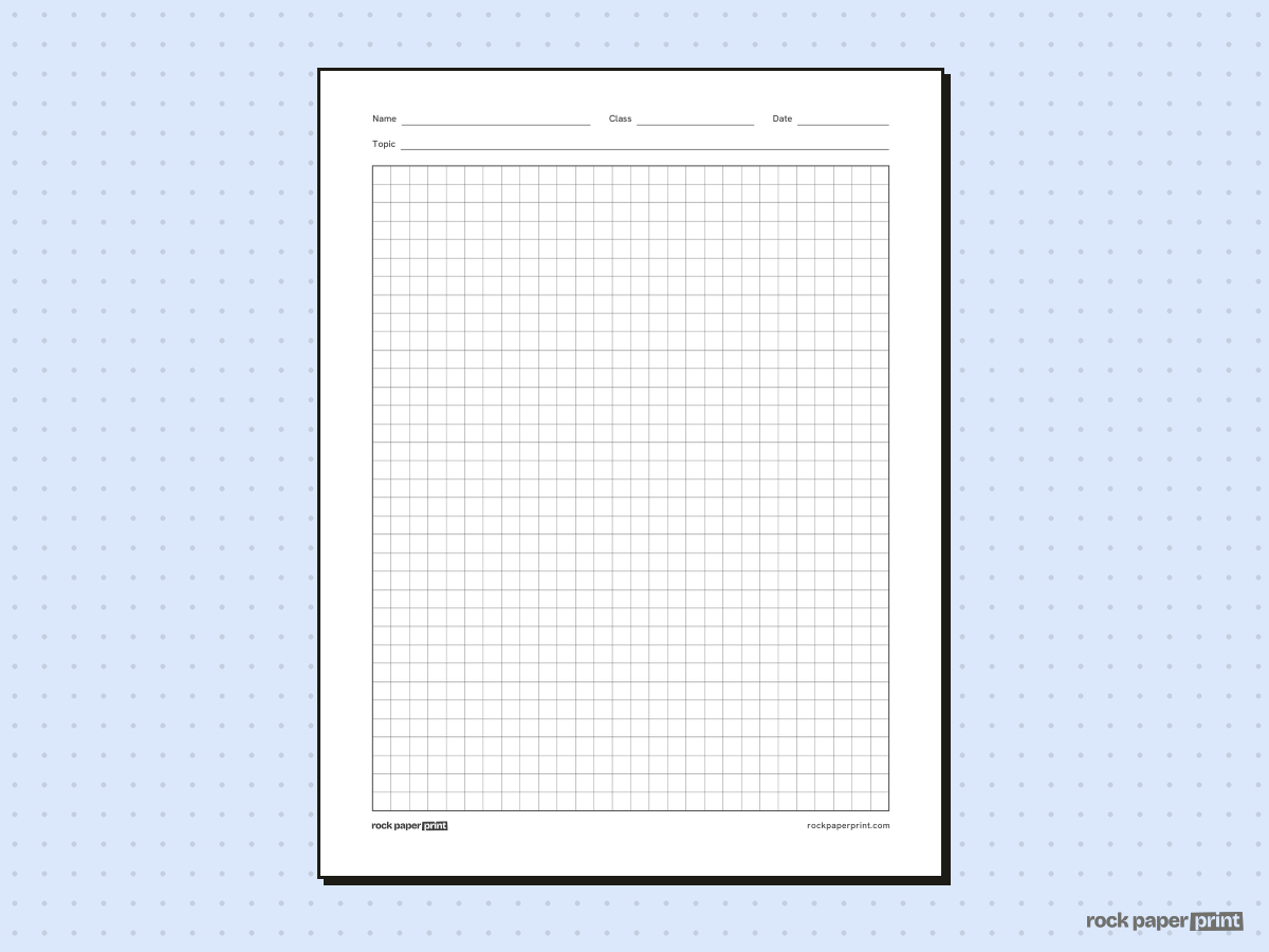 Graph Paper Notes Template, black lines, printable PDF preview
