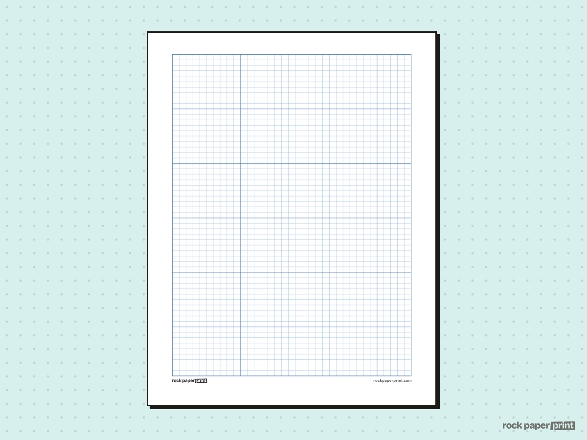 Knitting Graph Paper, blue lines, printable PDF preview