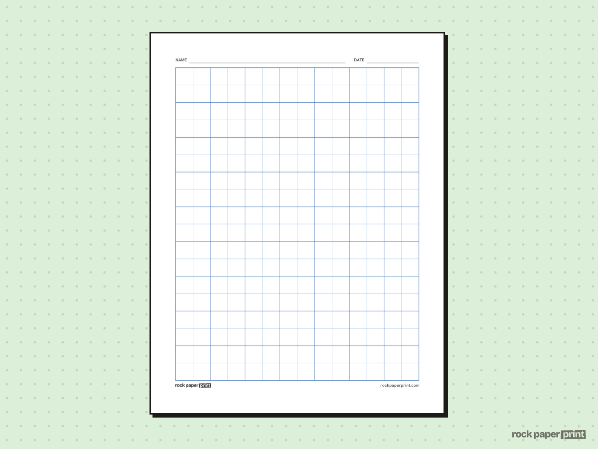 Large Graph Paper (Big Squares), blue lines, printable PDF preview