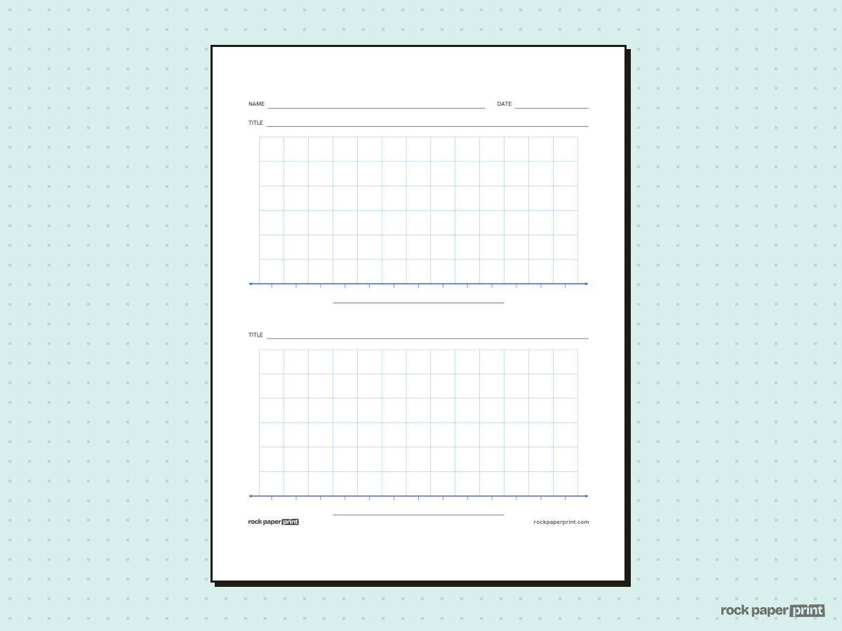Line Plot Template, blue lines, printable PDF preview