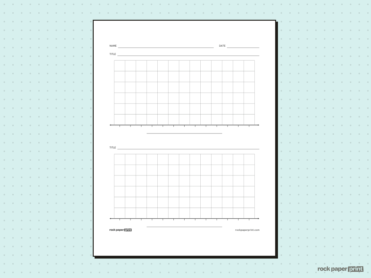 Line Plot Template, black lines, printable PDF preview