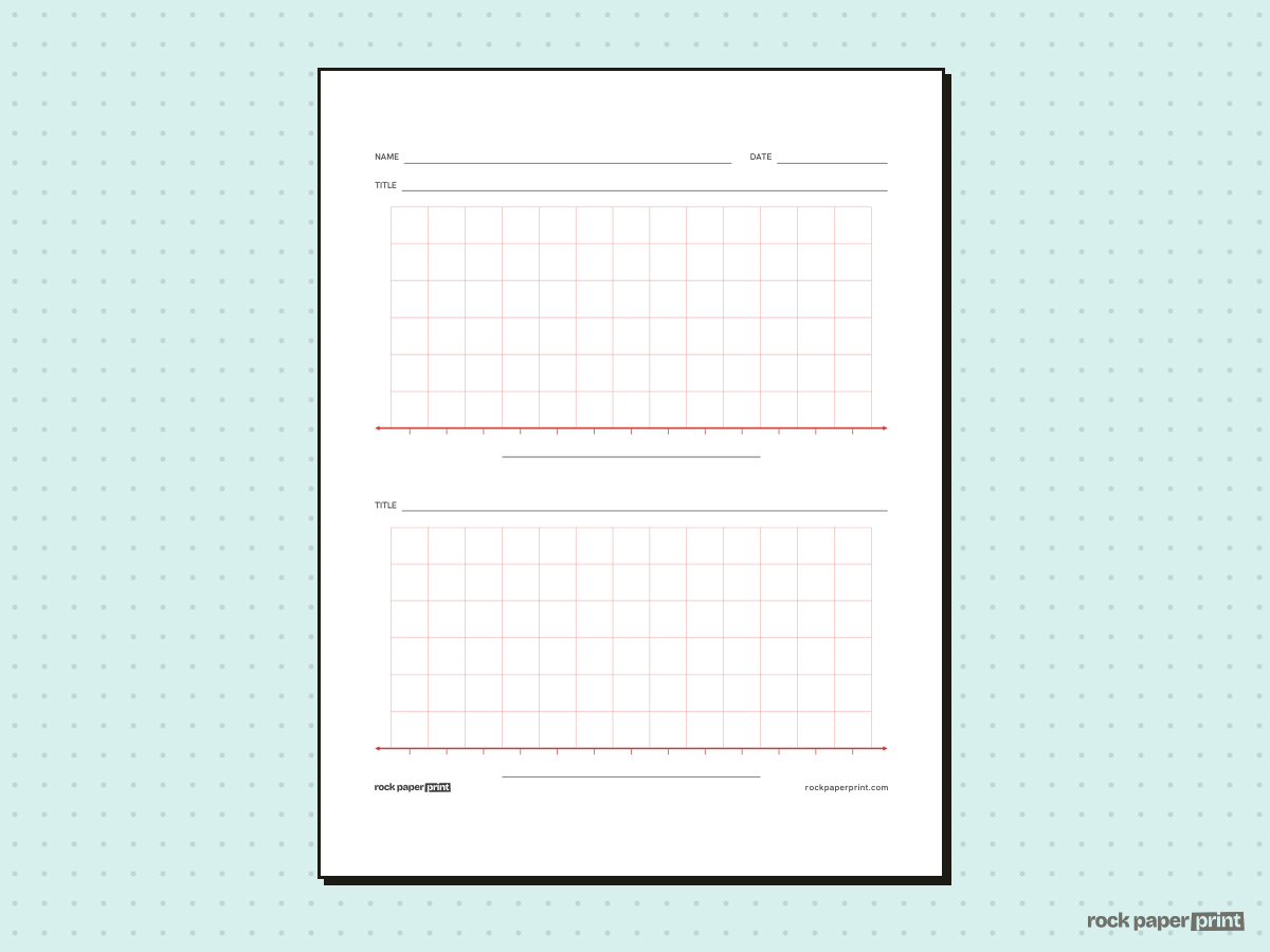 Line Plot Template, red lines, printable PDF preview
