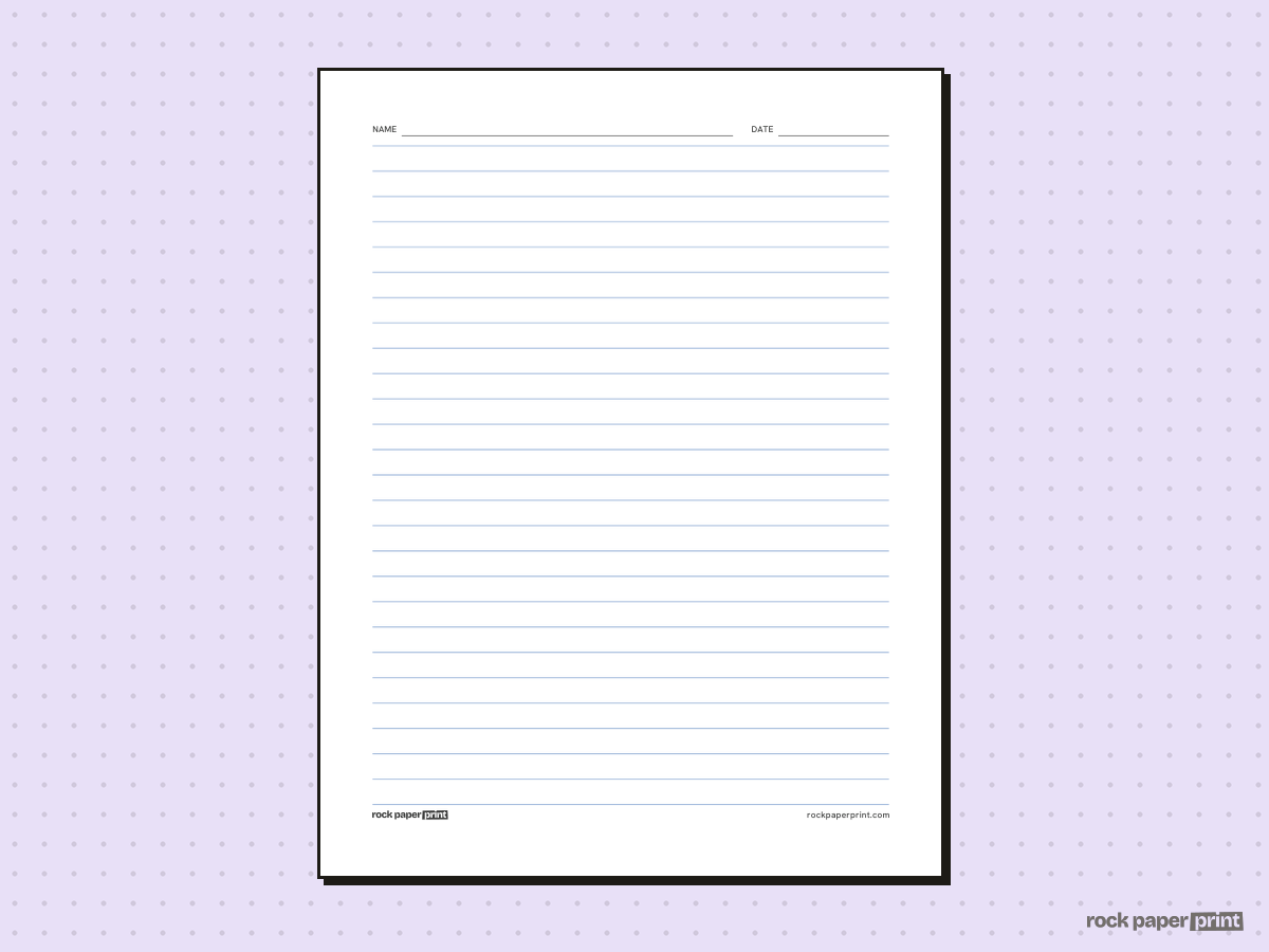 Lined Writing Paper, classic blue lines, printable PDF preview